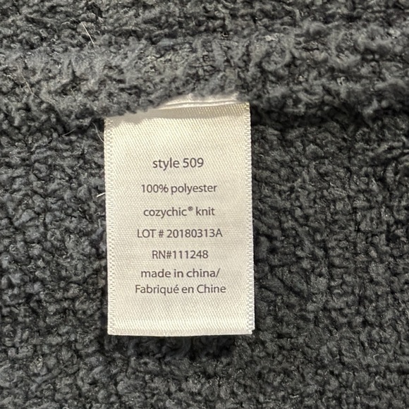 Barefoot Dreams CozyChic Long Sleeve Adult Robe in Navy Size 2 (Women's XL) - Picture 10 of 11